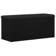 Vidaxl Klop za shranjevanje z blazino Črni hrast 102 x 42 x 45 cm