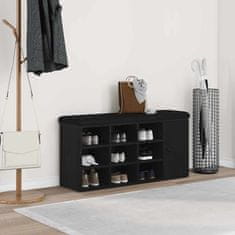 Vidaxl Klop za čevlje s predalom Črna 100 x 30 x 48 cm Konstruiran les