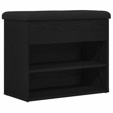 Vidaxl Klop za čevlje Črna 60 x 30 x 48 cm Konstruiran les