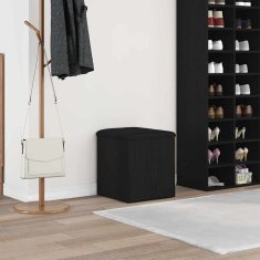 Vidaxl Klop za shranjevanje Črni hrast 42 x 42 x 45 cm Konstruiran les