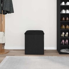 Vidaxl Klop za shranjevanje Črni hrast 42 x 42 x 45 cm Konstruiran les
