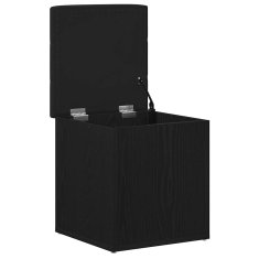 Vidaxl Klop za shranjevanje Črni hrast 42 x 42 x 45 cm Konstruiran les