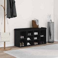 Vidaxl Klop za čevlje Črna 100 x 30 x 48 cm Konstruiran les