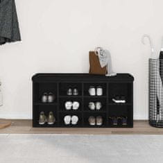 Vidaxl Klop za čevlje Črna 100 x 30 x 48 cm Konstruiran les