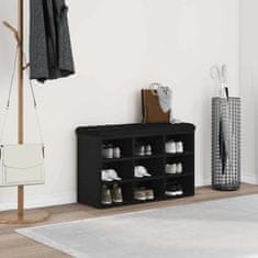 Vidaxl Klop za čevlje Črna 80 x 30 x 48 cm Konstruiran les