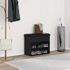 Vidaxl Klop za čevlje Črna 60 x 30 x 48 cm Konstruiran les