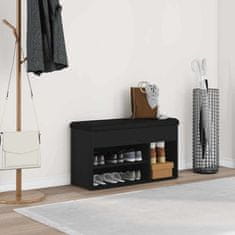 Vidaxl Klop za čevlje Črna 80 x 30 x 45 cm Konstruiran les