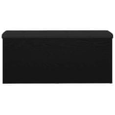 Vidaxl Klop za shranjevanje z blazino Črni hrast 102 x 42 x 45 cm