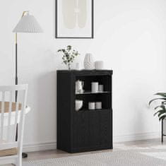 Vidaxl Stranska omara Črni hrast 60.5 x 37 x 100 cm Konstruiran les