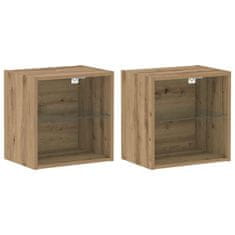 Vidaxl Ležeča polica 2 pcs Rjava 40 x 28.5 x 40 cm Konstruiran les