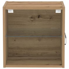Vidaxl Ležeča polica s polico Rjava 40 x 28.5 x 40 cm Konstruiran les