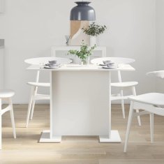 Vidaxl Jedilna miza Bela 110 x 60 x 75 cm Konstruiran les