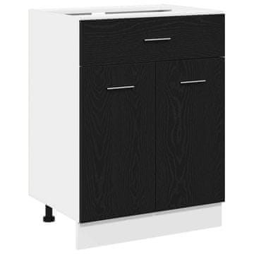 Vidaxl Viseča omarica Črna Orehovina 60 x 46 x 81,5 cm Konstruiran les