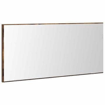 Vidaxl Ogledalo z LED lučmi Rjava 80 x 37 cm Steklo in inženirski les