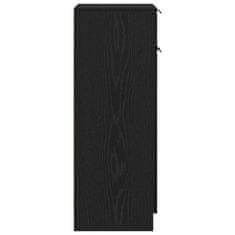 Vidaxl Kopalniška omarica črni hrast 32x34x90 cm inženirski les