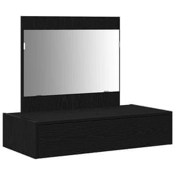 Vidaxl Toaletna mizica s predalom Črna 83 x 40 x 70 cm Konstruiran les