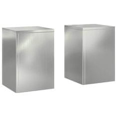 Vidaxl Stojala za rastline 2 pcs srebrna 24 x 24 x 35 cm