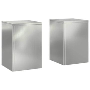 Vidaxl Stojala za rastline 2 pcs srebrna 24 x 24 x 35 cm