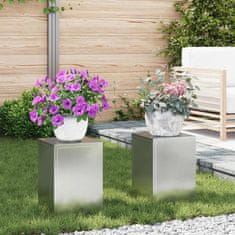 Vidaxl Stojala za rastline 2 pcs srebrna 24 x 24 x 35 cm