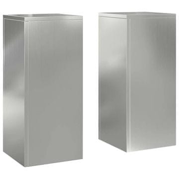 Vidaxl Stojala za rastline 2 pcs srebrna 24 x 24 x 55 cm
