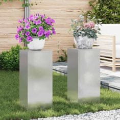 Vidaxl Stojala za rastline 2 pcs srebrna 24 x 24 x 55 cm