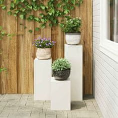 Vidaxl Stojala za rastline 3 pcs Bela 24 x 24 x 75 cm Jeklo