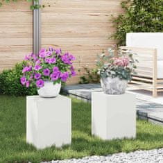 Vidaxl Stojala za rastline 2 pcs Bela 24 x 24 x 35 cm Jeklo