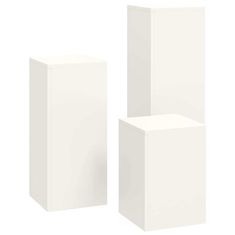 Vidaxl Stojala za rastline 3 pcs Bela 24 x 24 x 75 cm Jeklo