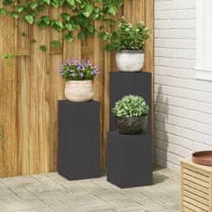 Vidaxl Stojala za rastline 3 pcs Črna 24 x 24 x 75 cm Jeklo
