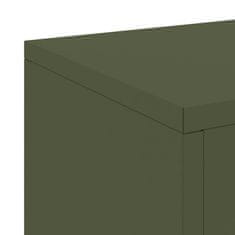 Vidaxl Stojala za rastline 2 pcs Olivno zelena 24 x 24 x 35 cm Jeklo