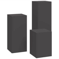 Vidaxl Stojala za rastline 3 pcs Črna 24 x 24 x 75 cm Jeklo