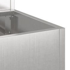 Vidaxl Vrtni lonček srebrna 90 x 90 x 35 cm Nerjaveče jeklo