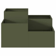 Vidaxl Vrtni sadilnik 80x80x48 cm Olivno zelena Jeklo