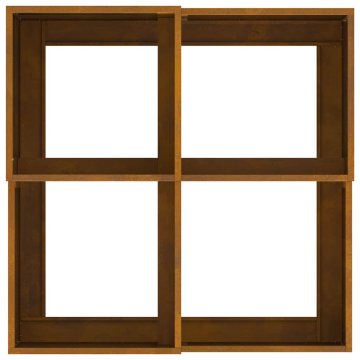 Vidaxl Vrtni lonček Rjav 100 x 100 x 48 cm Odporno jeklo