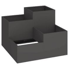 Vidaxl Vrtni visoki gred 80x80x60 cm Črno jeklo