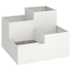 Vidaxl Vrtni sadilnik 80x80x60 cm Bela Jeklena