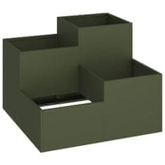 Vidaxl Vrtni sadilnik 80x80x60 cm Olivno zelena Jeklo