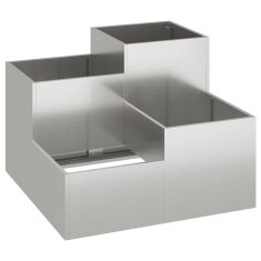 Vidaxl Vrtni lonček srebrna 80 x 80 x 60 cm Nerjaveče jeklo