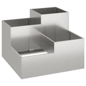 Vidaxl Vrtni lonček srebrna 80 x 80 x 60 cm Nerjaveče jeklo