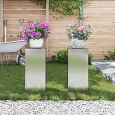 Vidaxl Stojala za rastline 2 pcs srebrna 24 x 24 x 55 cm