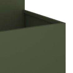 Vidaxl Vrtni sadilnik 80x80x60 cm Olivno zelena Jeklo
