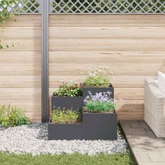 Vidaxl Vrtni sadilnik 80x80x60 cm Antracit Jeklo