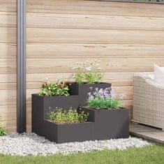 Vidaxl Vrtni visoki gred 80x80x60 cm Črno jeklo