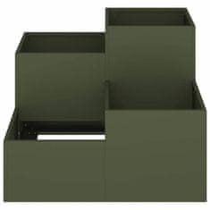Vidaxl Vrtni sadilnik 80x80x60 cm Olivno zelena Jeklo
