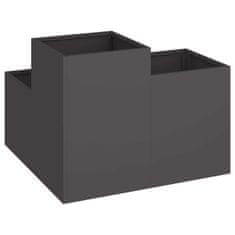 Vidaxl Vrtni visoki gred 80x80x60 cm Črno jeklo