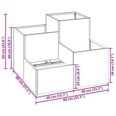 Vidaxl Vrtni sadilnik 80x80x60 cm Bela Jeklena