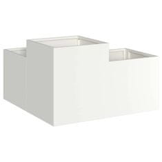 Vidaxl Vrtni sadilnik 80x80x48 cm Bela Jeklo