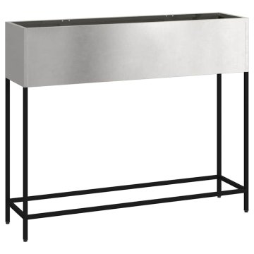 Vidaxl Povišano vrtnarsko korito srebrna 100 x 26 x 82 cm
