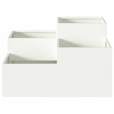 Vidaxl Vrtni sadilnik 80x80x48 cm Bela Jeklo
