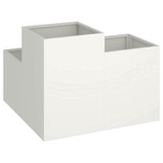 Vidaxl Vrtni sadilnik 80x80x60 cm Bela Jeklena